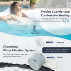 4-Person SaluSpa Inflatable Hot Tub Spa with 108 Massage Bubble Jets, Air Pump, Filter Cartridge & Cover, Portable Outdoor Blow Up Spa