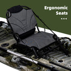 Garvee 13FT Fishing Kayaks, Sit on Top Kayak for Adults with Paddle Comfortable Seat, Capacity of 400LBS, Hard Shell Recreational Ocean Kayak Boat