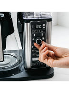 Ninja CM401 Specialty 10-Cup Coffee Maker with 4 Brew Styles for Ground Coffee, Built-in Water Reservoir, Fold-Away Frother & Glass Carafe, Black