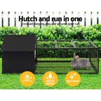 Weatherproof Metal Rabbit Hutch w/ Run & Secure Locks i.Pet