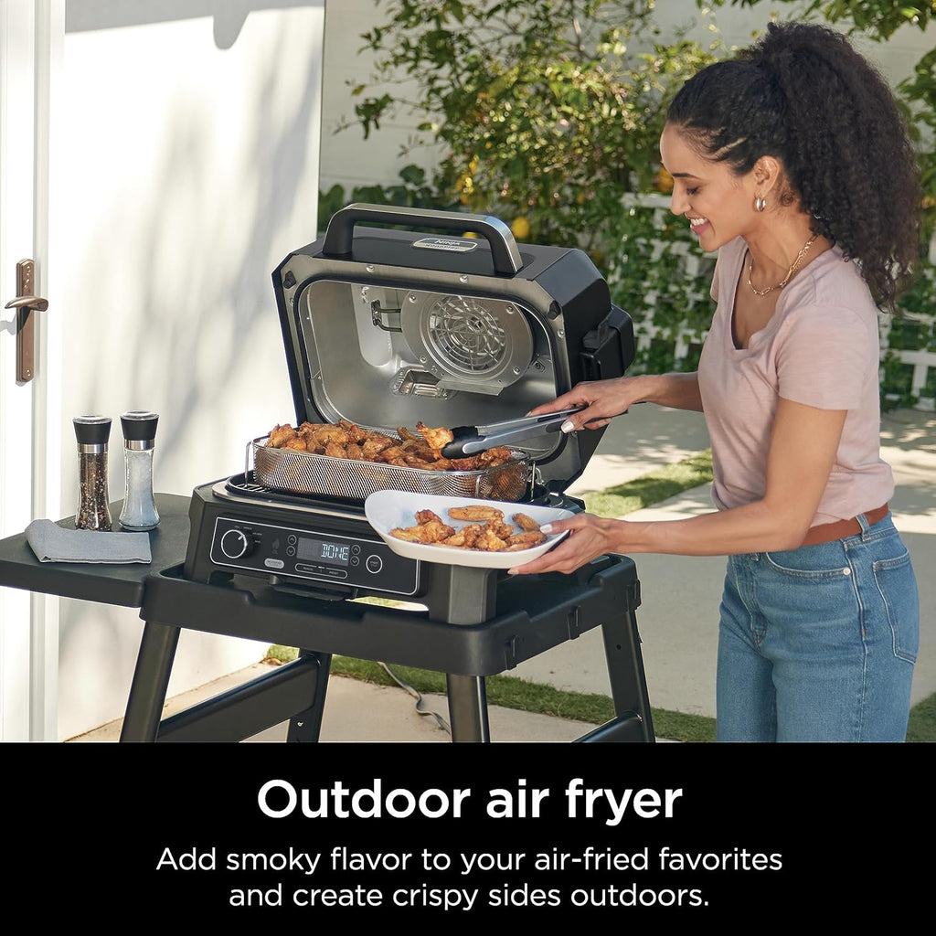 OG701 7-in-1 Outdoor Electric Grill & Smoker - Grill, BBQ, Air Fry, Bake, Roast, Dehydrate & Broil - Uses Woodfire Pellets - Portable & Weather Resistant