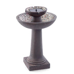 Smart Solar Riverstone 2-Tier Solar Fountain, Brown – Easy Install, No Wiring, 6-Hour Runtime, GFRC Construction