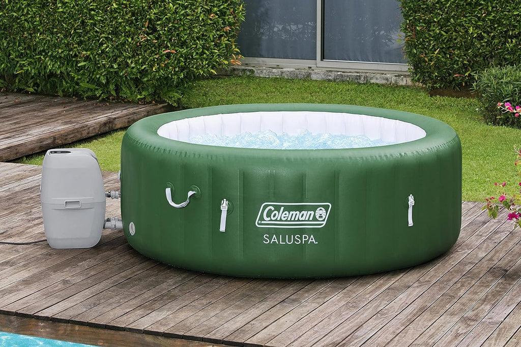 Inflatable Hot Tub Spa | Portable Hot Tub with Heated Water System and 140 Bubble Jets | Fits Up to 4 People