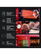 Brazilian Flame Churrasco® Gas Rotisserie Oven Grill Roaster with Auto Rotating Skewers for Rotisserie Chicken, Brazilian Style BBQ and Churrasco, Shawarma Machine, Propane Grill - 2024 Series