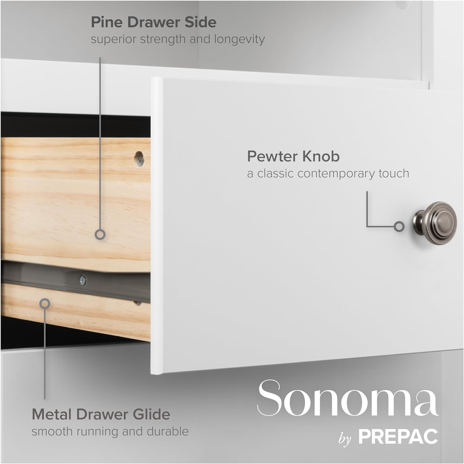 Prepac Sonoma Superior 5-Drawer Chest for Bedroom