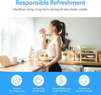 Bottom Loading Water Cooler Dispenser for 5 Gallon Bottles - 3 Temperatures with Hot, Room & Cold Spouts, Child Safety Lock, LED Display with Empty Bottle Alert, Stainless Steel