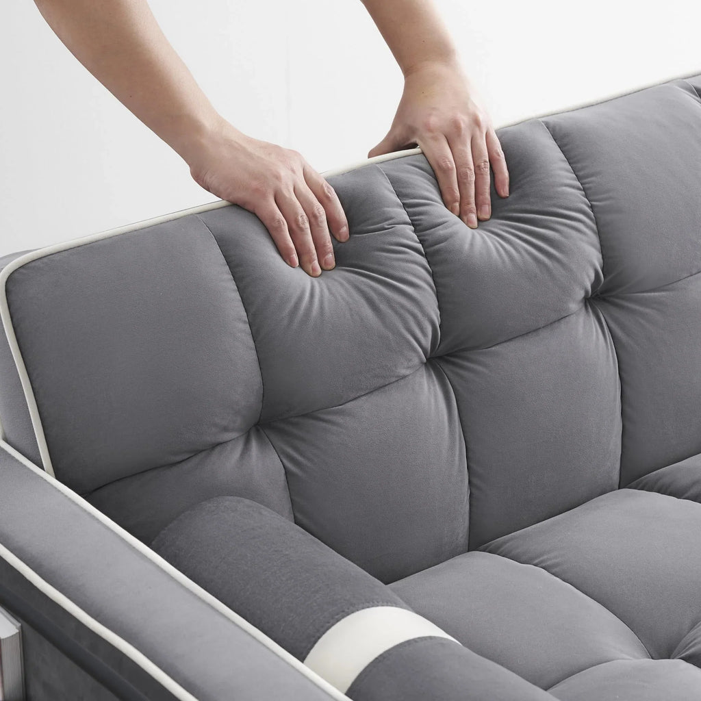 3 in 1 Sleeper Sofa Couch Bed,for Living Room Apartment,Grey