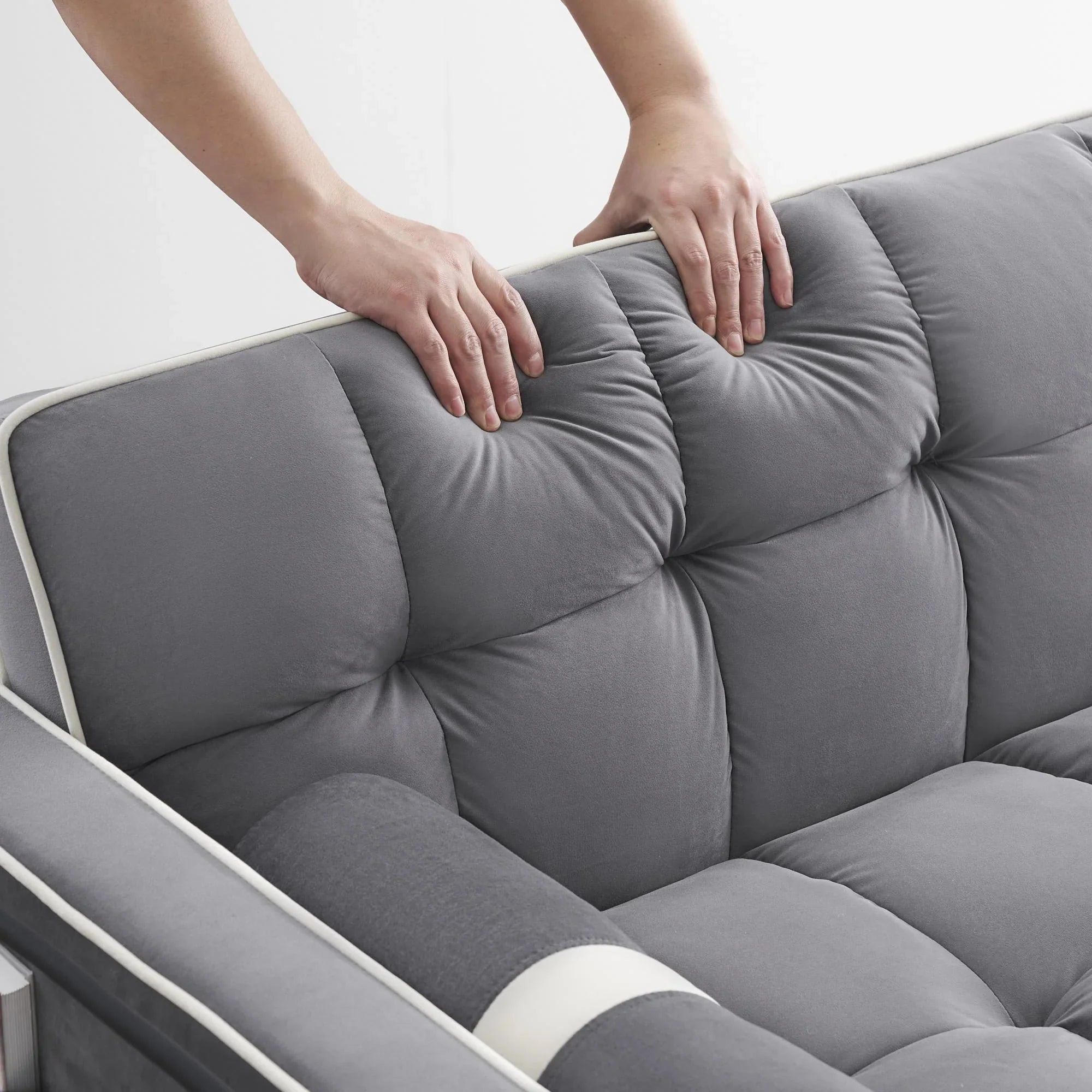 3 in 1 Sleeper Sofa Couch Bed,for Living Room Apartment,Grey