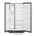 Whirlpool 36-Inch Wide Side-By-Side Refrigerator - 24 Cu. ft. Stainless Steel