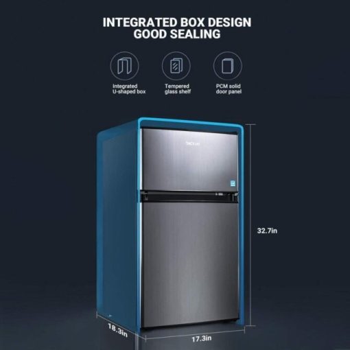 Mini Fridge with Freezer, 3.1 Cu.Ft Small Refrigerator, Compact Refrigerator with LED Light  sgtnighsdesigns