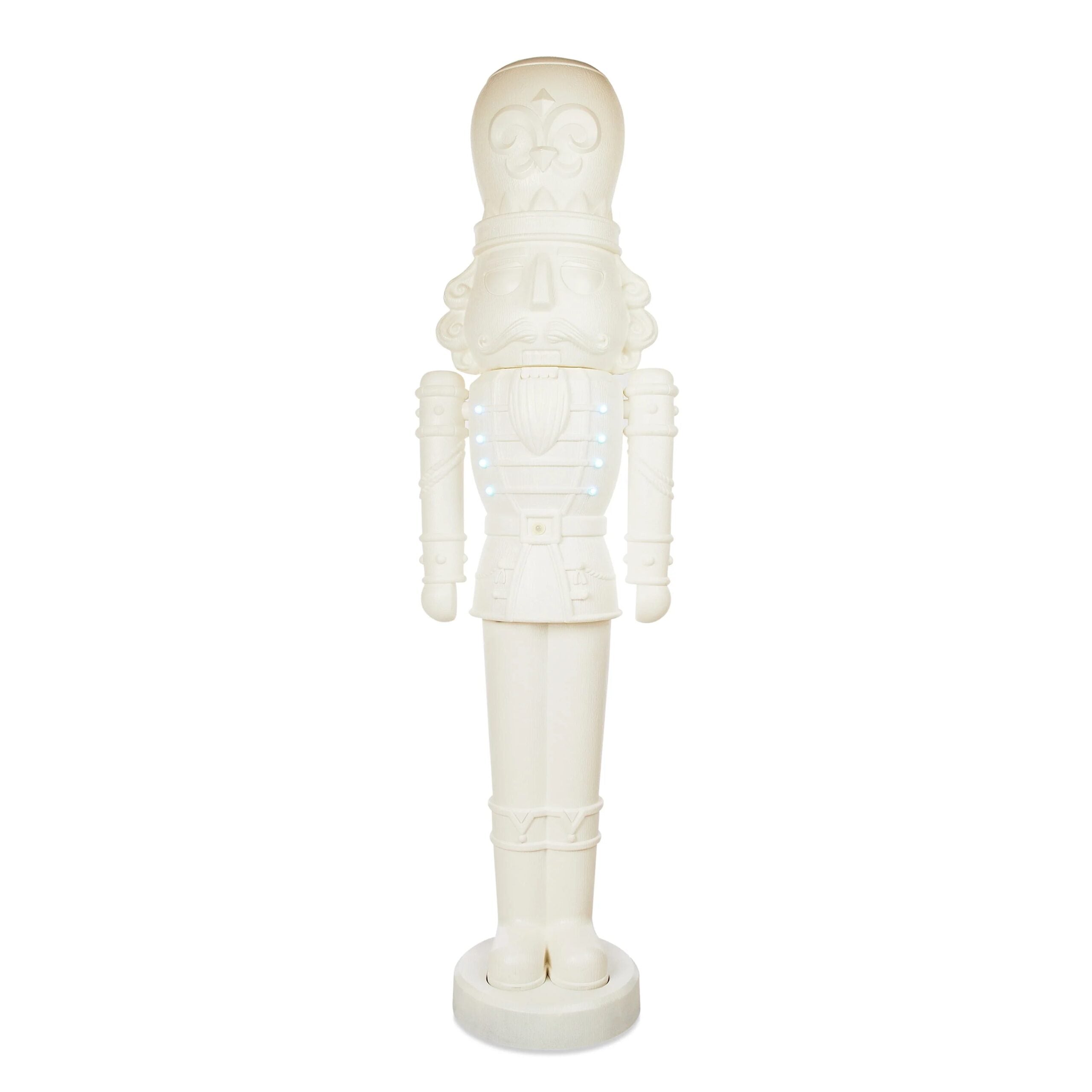 Holiday Time Animated White Nutcracker Blow Mold, 75-Inch, LED Lights & Music, Christmas Decoration