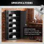 Greenvelly 72�� Black Storage Cabinet with Doors