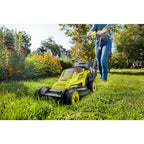 RYOBI ONE+ 18V 13 in. Cordless Battery Walk Behind Push Lawn Mower wit