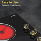 Electric Cooktop 30 Inch - 5 Burners Built-in Ceramic Cooktop, 30" Electric Stove Top with Glass Protection Metal Frame, 9 Heating Level, 8400W, 220-240V for Hard Wire(No Plug)