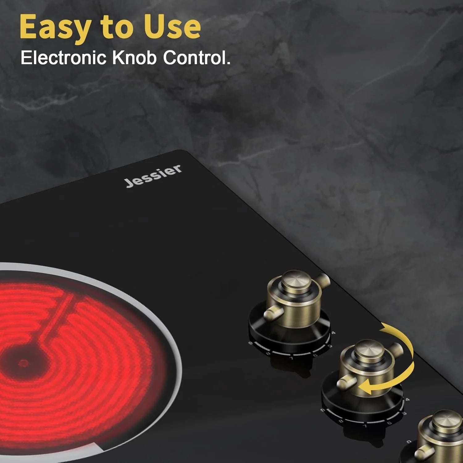 Electric Cooktop 30 Inch - 5 Burners Built-in Ceramic Cooktop, 30" Electric Stove Top with Glass Protection Metal Frame, 9 Heating Level, 8400W, 220-240V for Hard Wire(No Plug)