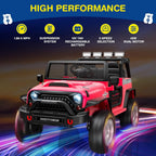 L8 Ride On Car, 2 Seater, 12V Kids Electric Car w/Remote Control, 4-Wheel Suspension, Bluetooth Speaker, Multi Music Modes, 3 Speeds, LED Lights, Xmas & Birthday Gift Ideas for Kids Ages 3+