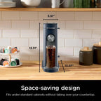 Ninja Pods & Grounds Single-Serve Coffee Maker, K-Cup Pod Compatible, Brews Grounds, Compact Design, 56-oz. Reservoir, 6-oz. Cup to 24-oz. Travel Mug Brew Sizes, Iced Coffee Maker, Stone, PB041ST