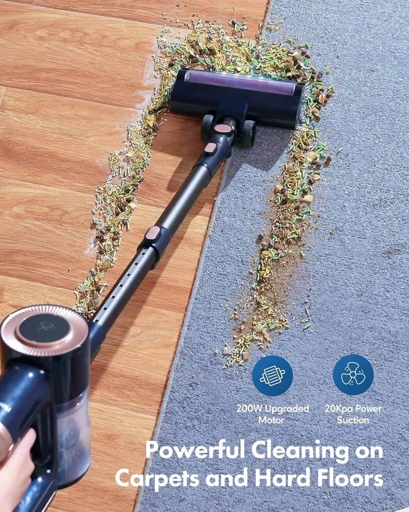 Homeika Cordless Vacuum Cleaner H016, 20Kpa Suction, 200W Motor, 1.5L Capacity, LED Display, Blue