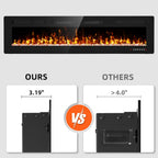 Eueiriup Recessed and Wall Mounted Fire with Remote Control
