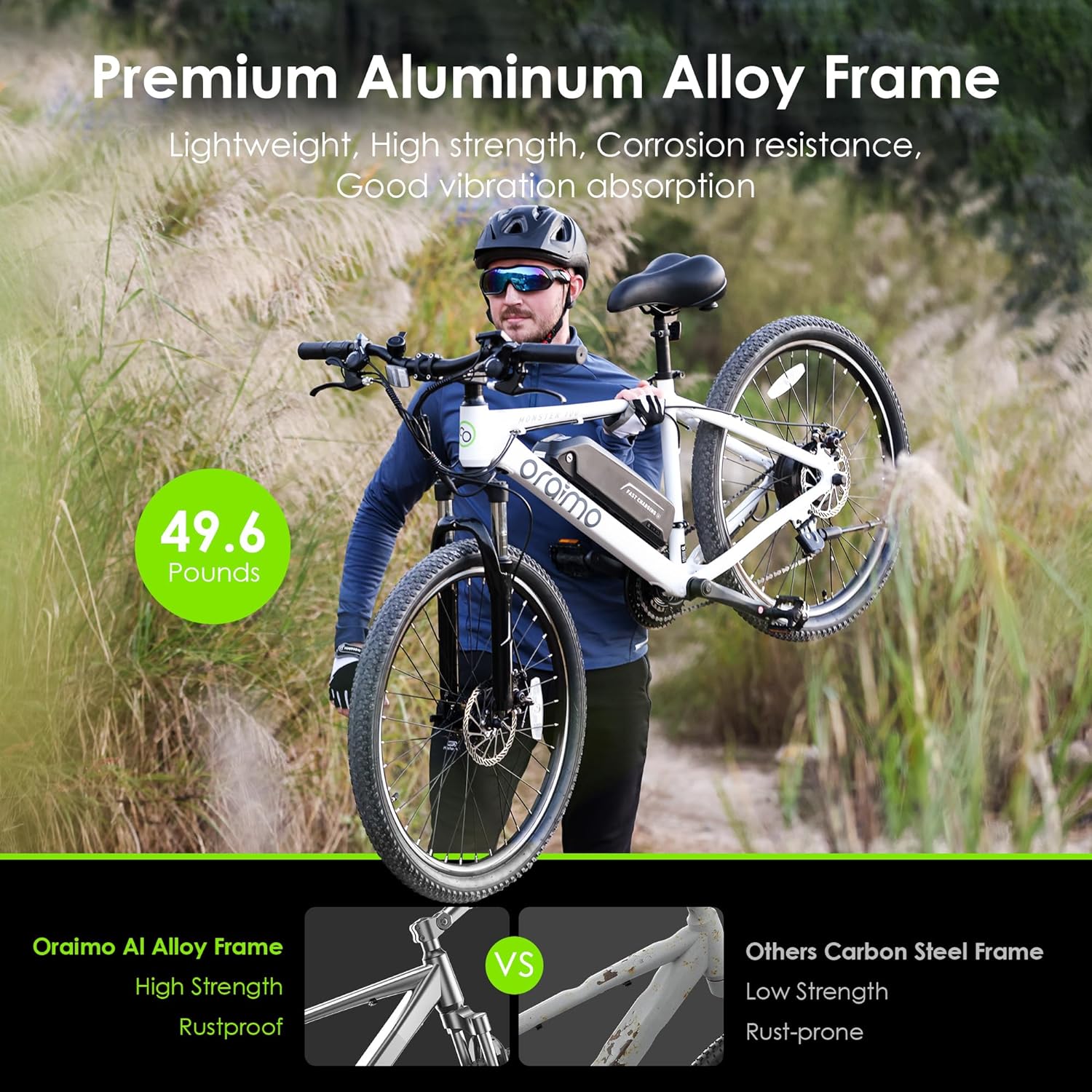 Adult Electric Bike, 350W BAFANG Motor (500W Peak), 4A 3H Fast Charging, 468Wh Li-Ion Battery, 21 Speed Gears, Air Saddle, 45 Miles 20 MPH 26" Mountain Bike Electric Bike