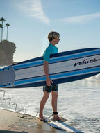 2025 Wavestorm 8ft Classic Surfboard // Foam Wax Free Soft Top Longboard for Adults and Kids of All Levels of Surfing