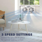 2025 Bionaire 8.5′′ Twin Window Fan with Reversible Airflow  3 Speeds  Remote Control