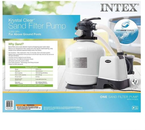 3000 GPH Above Ground Pool Sand Filter Pump w/ Deluxe Pool Maintenance Kit