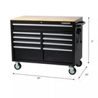 🔥46 in. W x 24 in. D 9-Drawer Gloss Black Deep Tool Chest Mobile Workbench