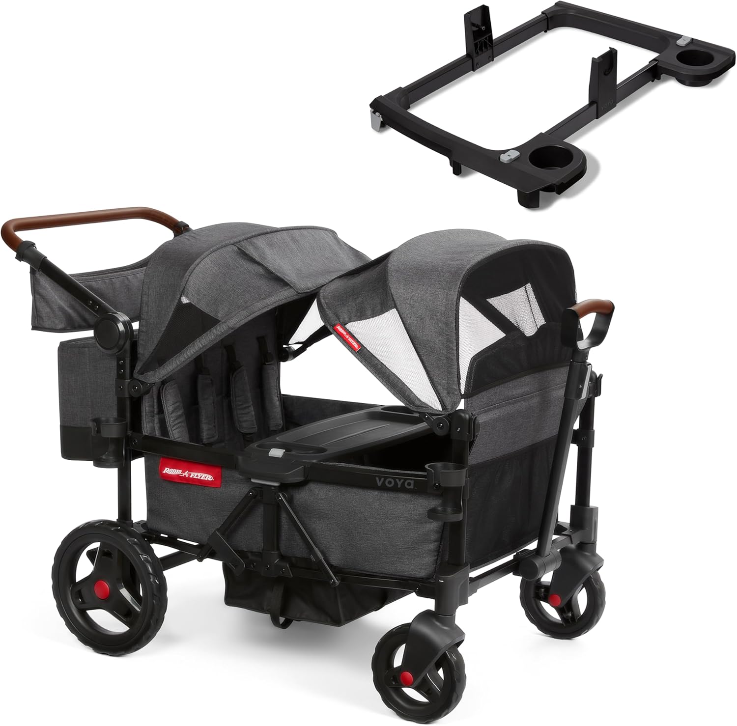 Stroller Wagon, 4 Seater Wagon Stroller for Kids with Low Sides, Baby Stroller Wagon, Quad Stroller