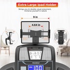 Famistar 4.5HP Foldable Treadmill with 15 Auto Incline Levels, 10MPH Speed, 300LB Capacity, Home Fitness Equipment