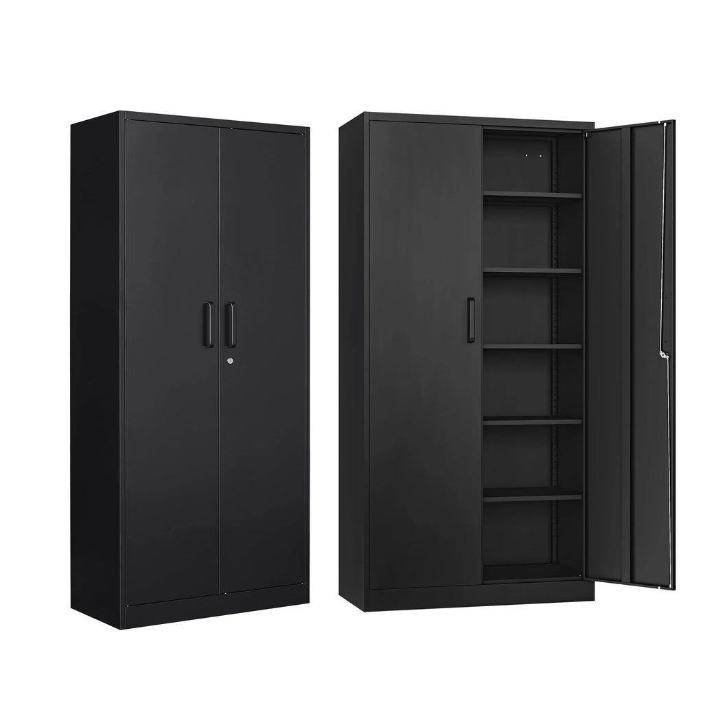 SISESOL 71" Metal Garage Storage Cabinet with 2 Doors