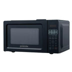 Proctor Silex 700W Countertop Microwave, 0.6 Cu. Ft, Black, Green LED Display, 10 Power Levels