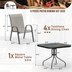 Amopatio Outdoor Dining Set of 5, Patio Table and Chairs Set