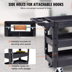 VEVOR 3 Shelf 550LBS Heavy Duty Plastic Rolling Utility Cart