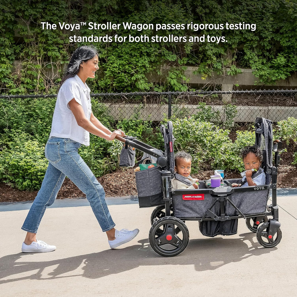 Stroller Wagon, 4 Seater Wagon Stroller for Kids with Low Sides, Baby Stroller Wagon, Quad Stroller