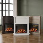 Ameriwood Home Ellsworth Fireplace with Mantel, White - Cozy Electric Heater