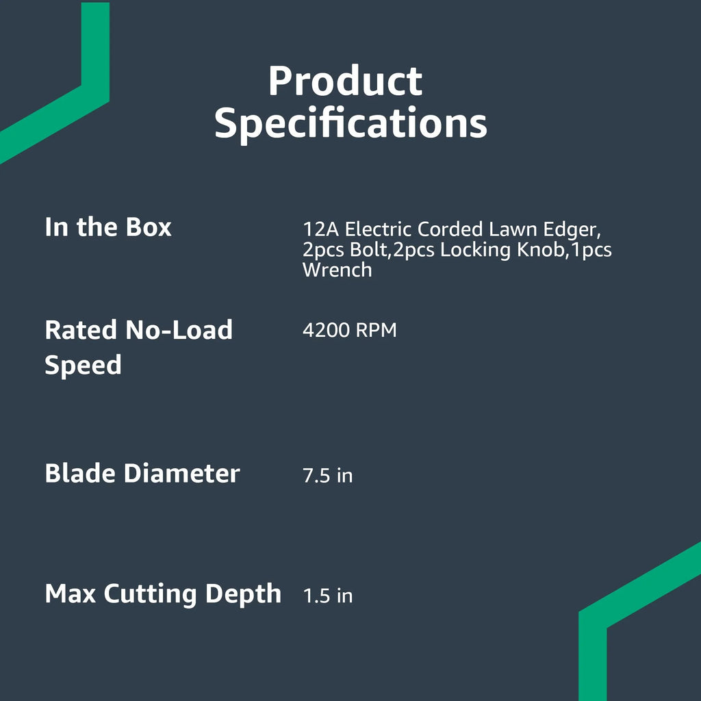 Denali 12 Amp 7.5" Double Edge Bladed Electric Corded Lawn Edger