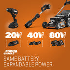 Worx 40V Cordless Lawn Mower 14′′ with Intellicut, Mulching, 2x20V 4.0Ah Batteries and Charger Included