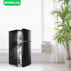2.4 Cu.Ft Mini Fridge with Freezer & Double Door Small Tiny Size Refrigerator with 7 Temperature Control Knob Only Suitable for One Person Use Black