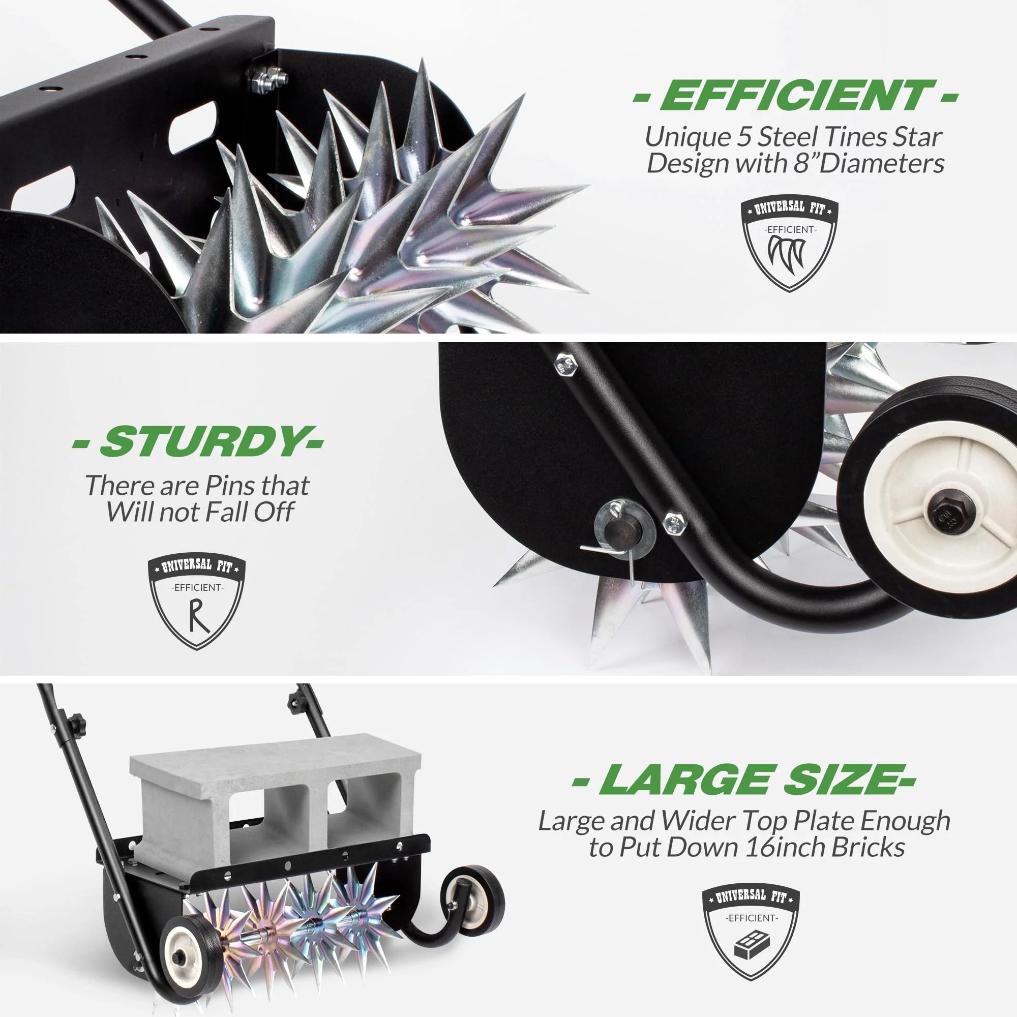 Suchtale 18 Inch Push Spike Aerator, Heavy Duty Rolling Lawn Aerator