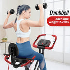 Pooboo X819 Foldable Exercise Bike, 8-Level Magnetic Resistance, LCD Monitor, 300-350lb Capacity, Indoor Cycling Fitness Equipment