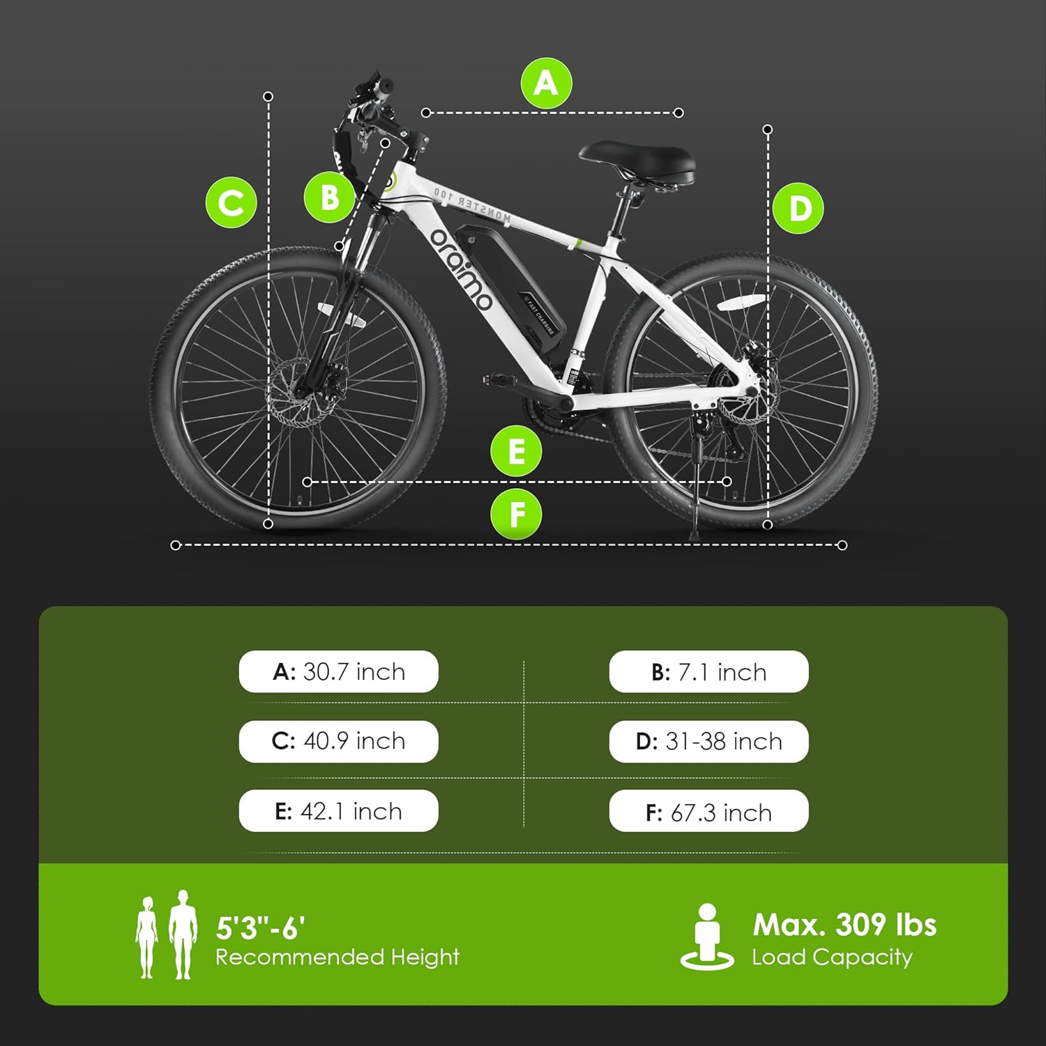Adult Electric Bike, 350W BAFANG Motor (500W Peak), 4A 3H Fast Charging, 468Wh Li-Ion Battery, 21 Speed Gears, Air Saddle, 45 Miles 20 MPH 26" Mountain Bike Electric Bike