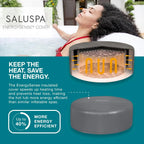 Bestway SaluSpa Fiji AirJet Large Round 2 to 4 Person Inflatable Hot Tub Portable Outdoor Spa with 120 AirJets and EnergySense Cover, Grey