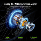 Oraimo Electric Bike for Adults with 350W BAFANG Motor