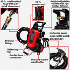Electric Pressure Washer 2.0, Powerful 1.4 GPM 2000 PSI Car Pressure Washer Sprayer, Snub Nose & Tip Attachment, Use,Car Soap, Patio Boat RV Motorcycle Car Garage Deck Adam's Polishes