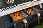 Blackstone 1962 Air Fryer Combo & Two Burners Stainless Steel Gas Hood, Wheels, Two Side Shelf – Heavy Duty Outdoor Griddle Station for Backyard, Patio, 28 inch Black