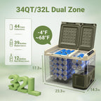 BODEGACOOLER Car Refrigerator, Car Fridge Dual Zone for Outdoor Camping Travel Vehicles Home Use