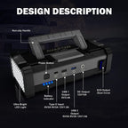 AVAPOW 6000A Car Battery Jump Starter, Dual USB Quick Charge, LED Light, 12V for Gas/Diesel Engines