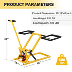 Garvee Lawn Mower Lift with Hydraulic Jack, 26 Inches Lawn Mower Lift, Welded Solid Steel Construction, Weight Capacity 500 LBS, for Riding Lawn Mowers Tractors, ATVs Maintenance