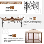 11x11ft Pop-Up Portable Instant Gazebo Canopy Tent with Mosquito Netting Outdoor Canopy Shelter with 121 Square Feet of Shade
